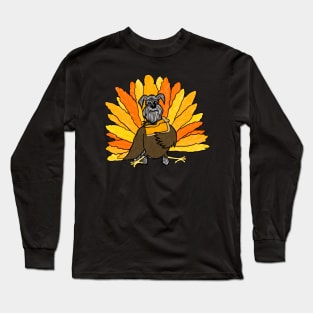 Schnauzer in a Turkey Costume Long Sleeve T-Shirt